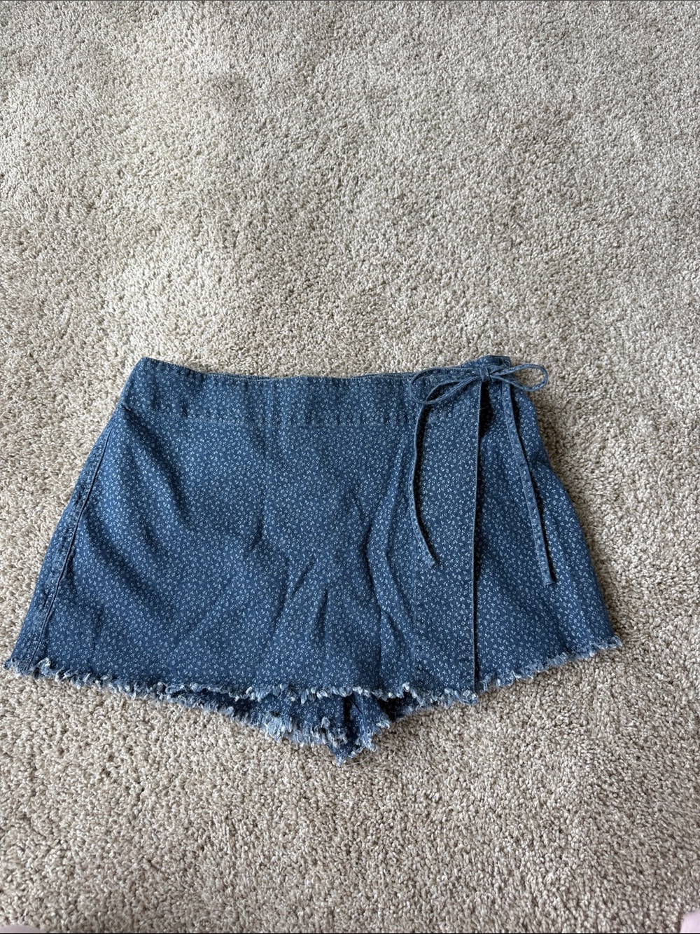 Dry Goods Blue Floral Tie-Detail Skort